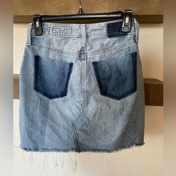 AG Adriano Goldschmied The Sandy Two Toned Denim Mini Skirt, Size 24••• - Picture 6 of 13